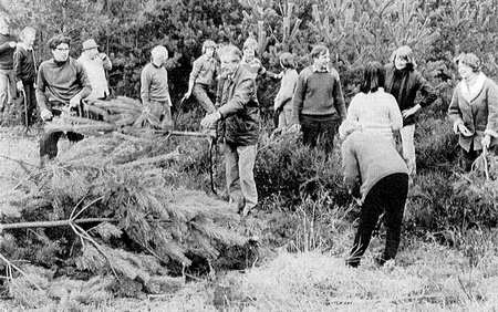 Group of volunteers in the 1970s