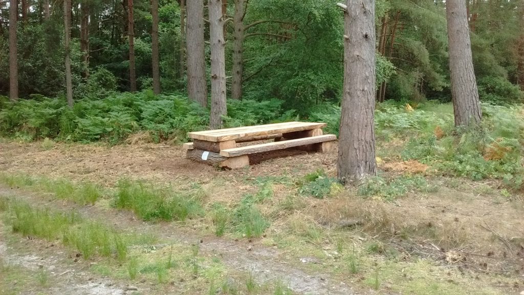 Picnic bench near Water Lane