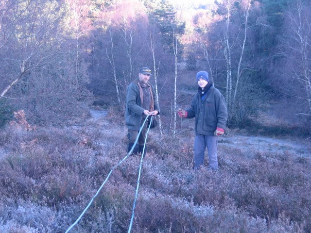 Andy & will marking out a rectangle